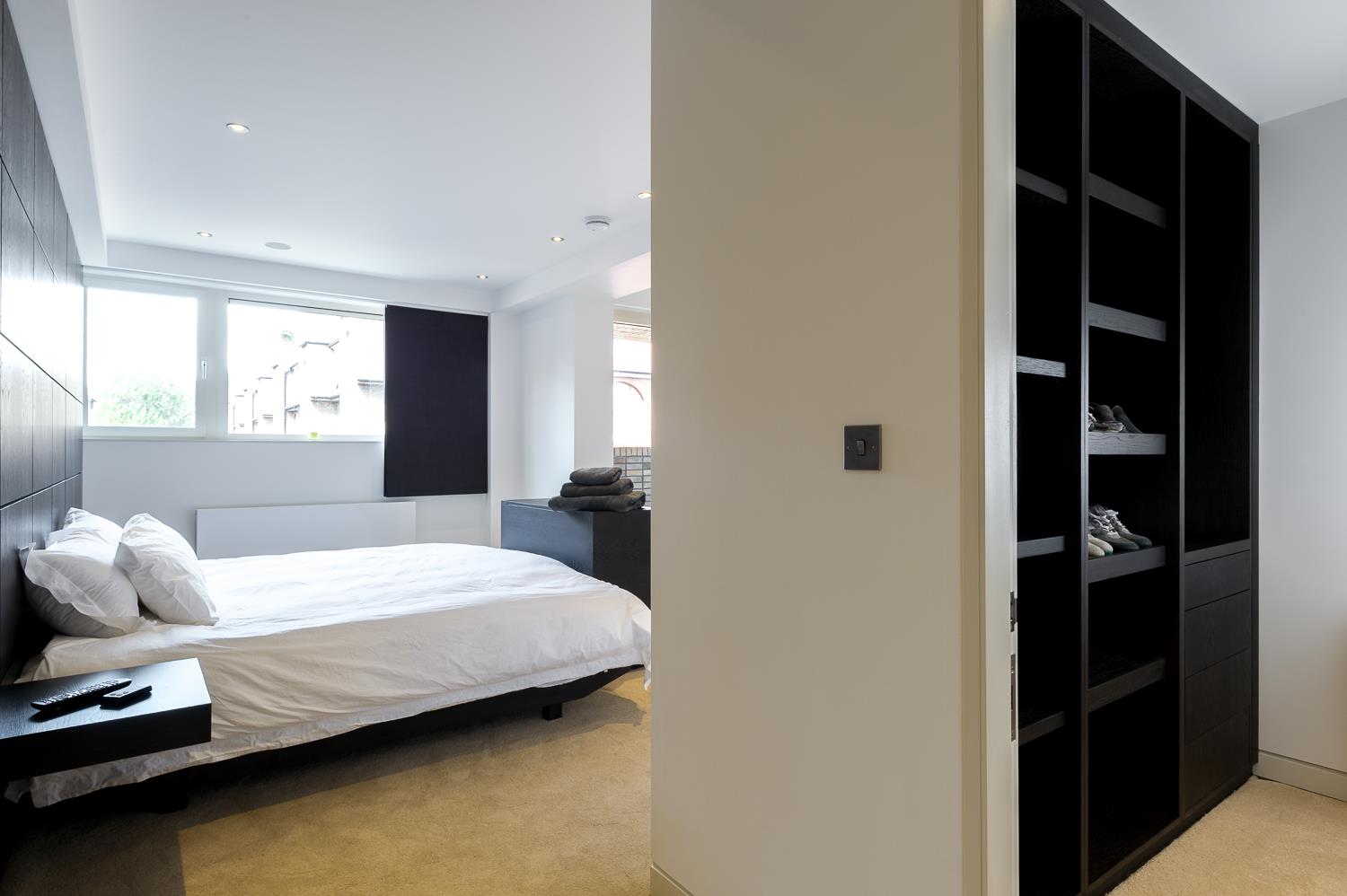 stylish modern large apartment Shoreditch bedroom