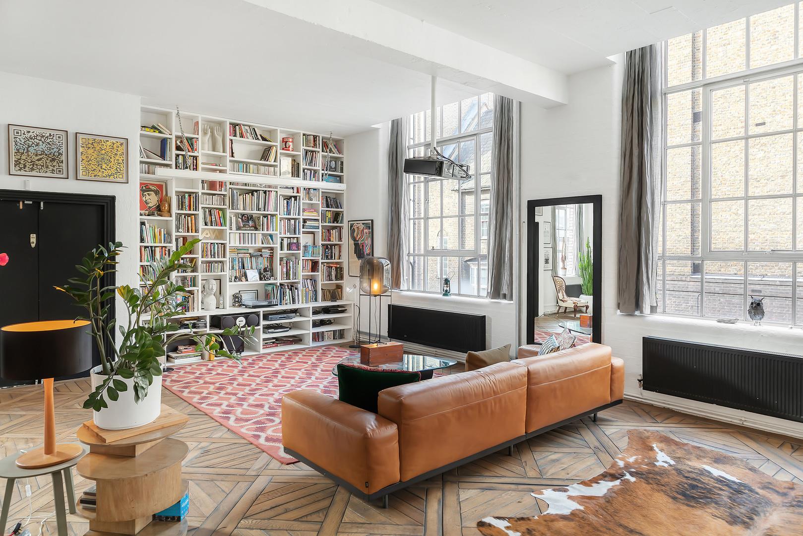 Two bedroom two bathroom 1600 square foot warehouse apartment for let in shoreditch ec2a