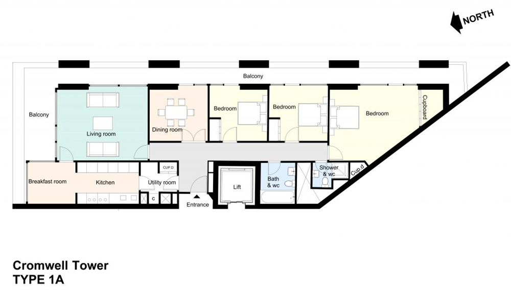 Type 1A Barbican flat
