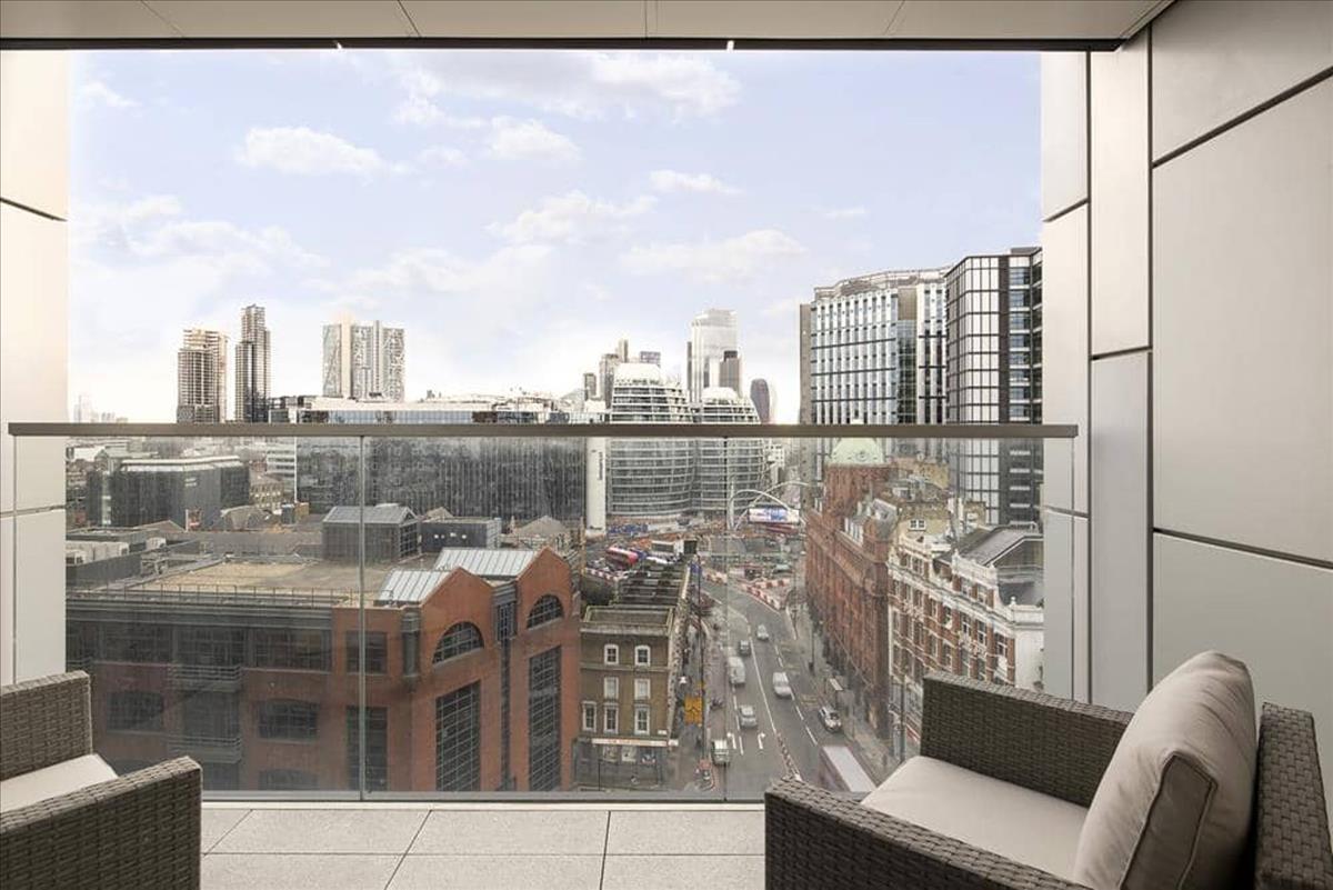 Interior photo of the balcony area in an Atlas Building apartment