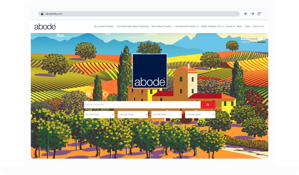 Abode Italy International Estate Agent Website Case Study