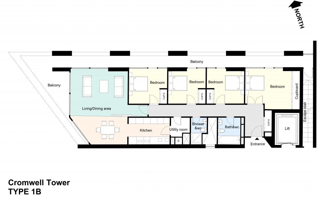 Type 1B Barbican flat