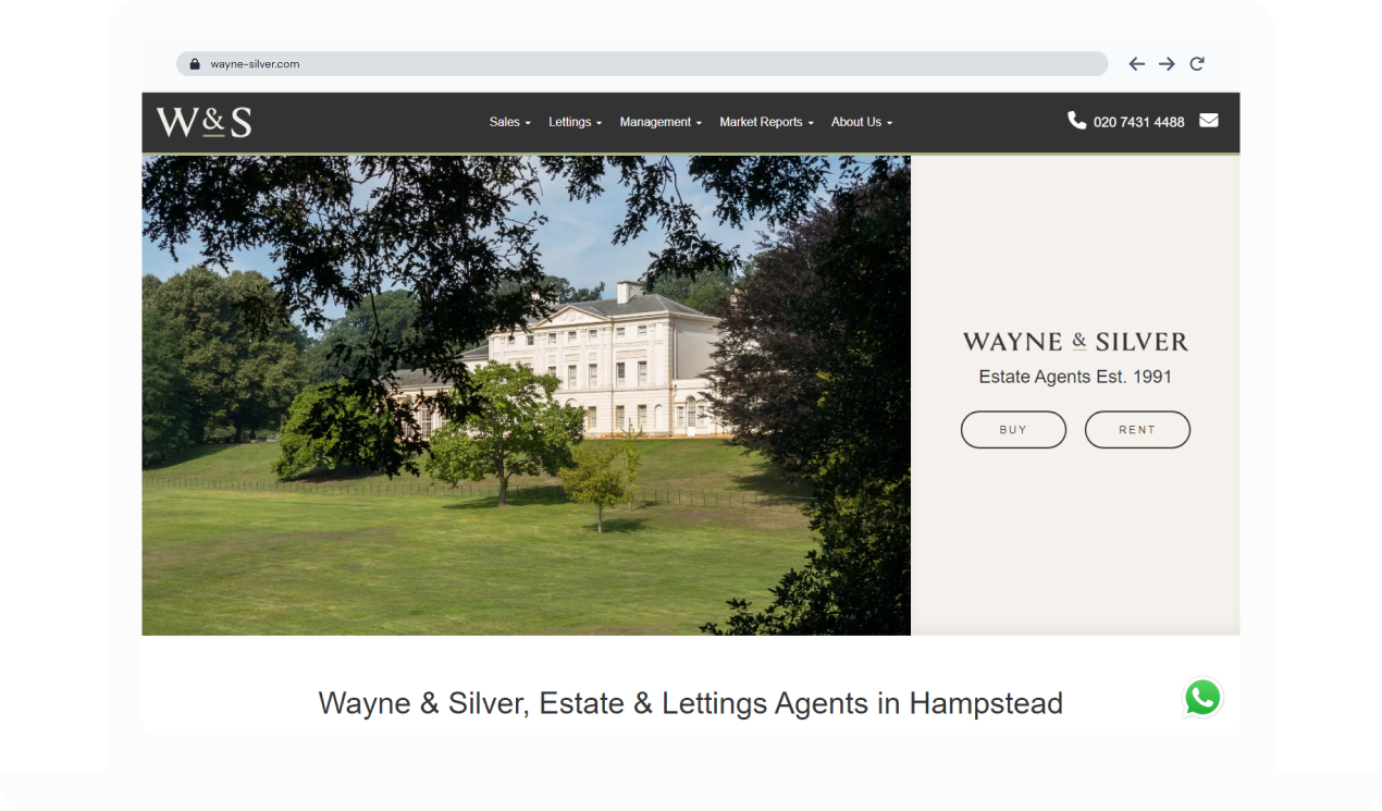 Wayne & Silver Estate Agent Website Case Study