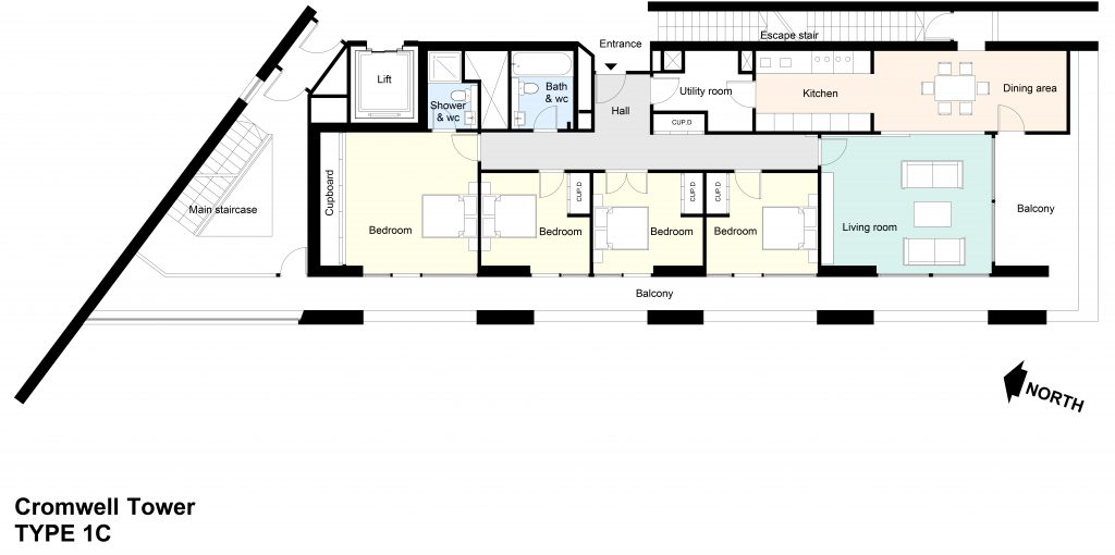 Type 1C Barbican flat