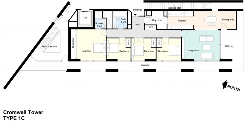 Type 1C Barbican flat