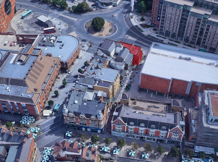 Aerial view of a city
Description automatically generated