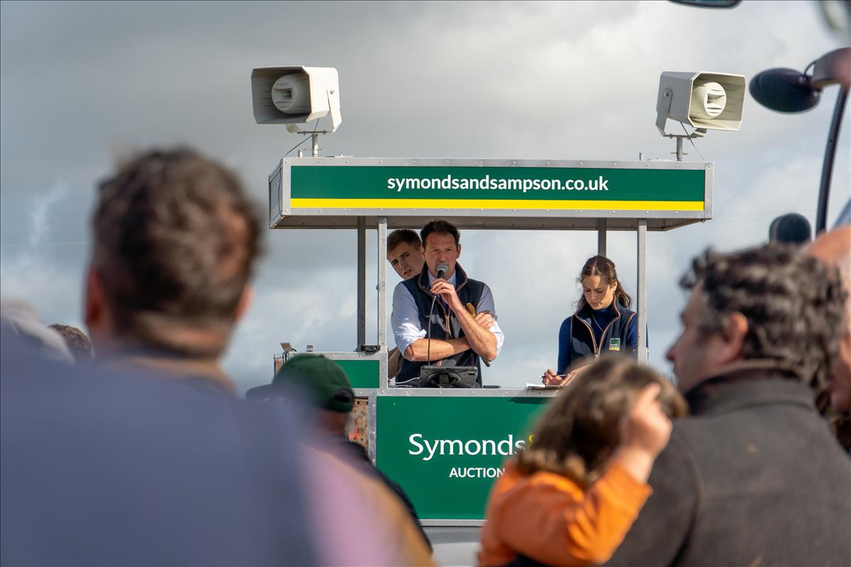 A group of people attending an Agricultural Auction hosted by Symonds & Sampson