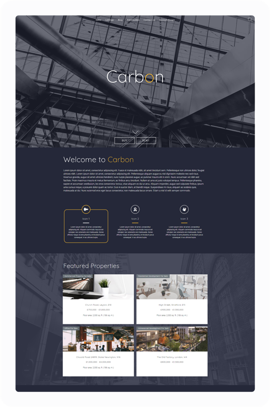 Carbon Estate Agent Website Theme