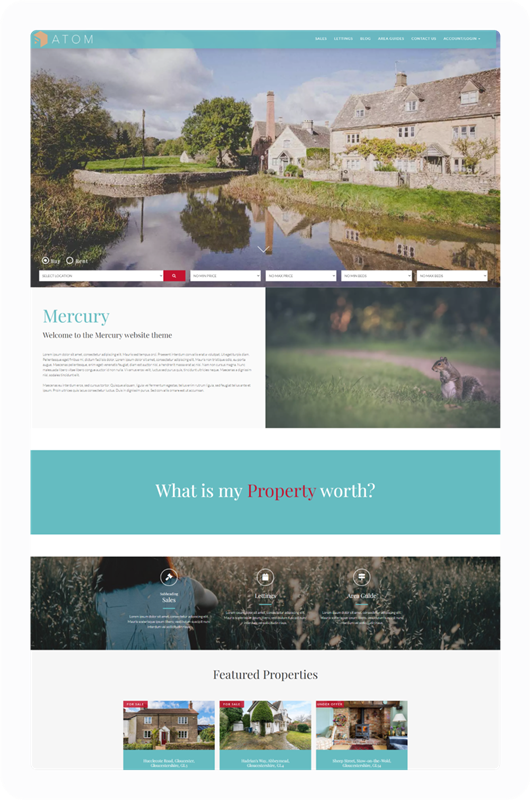 Mercury Estate Agent Website Theme