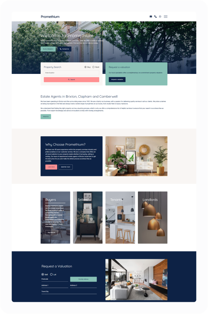 Promethium Estate Agent Website Theme