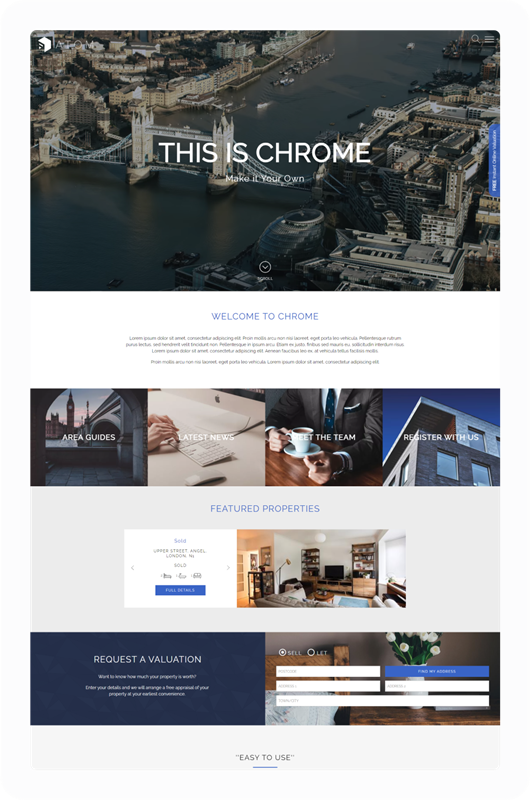 Chrome Estate Agent Website Theme