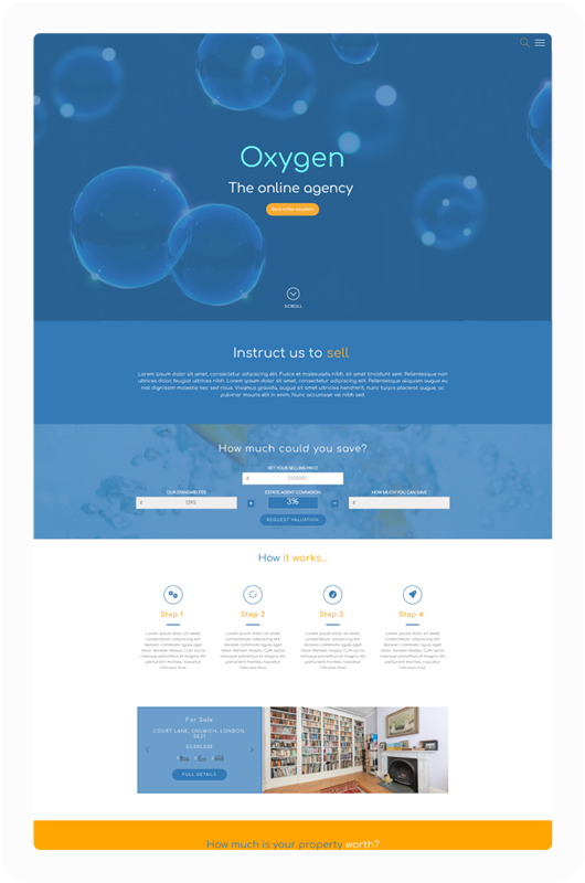 Oxygen Estate Agent Website Theme