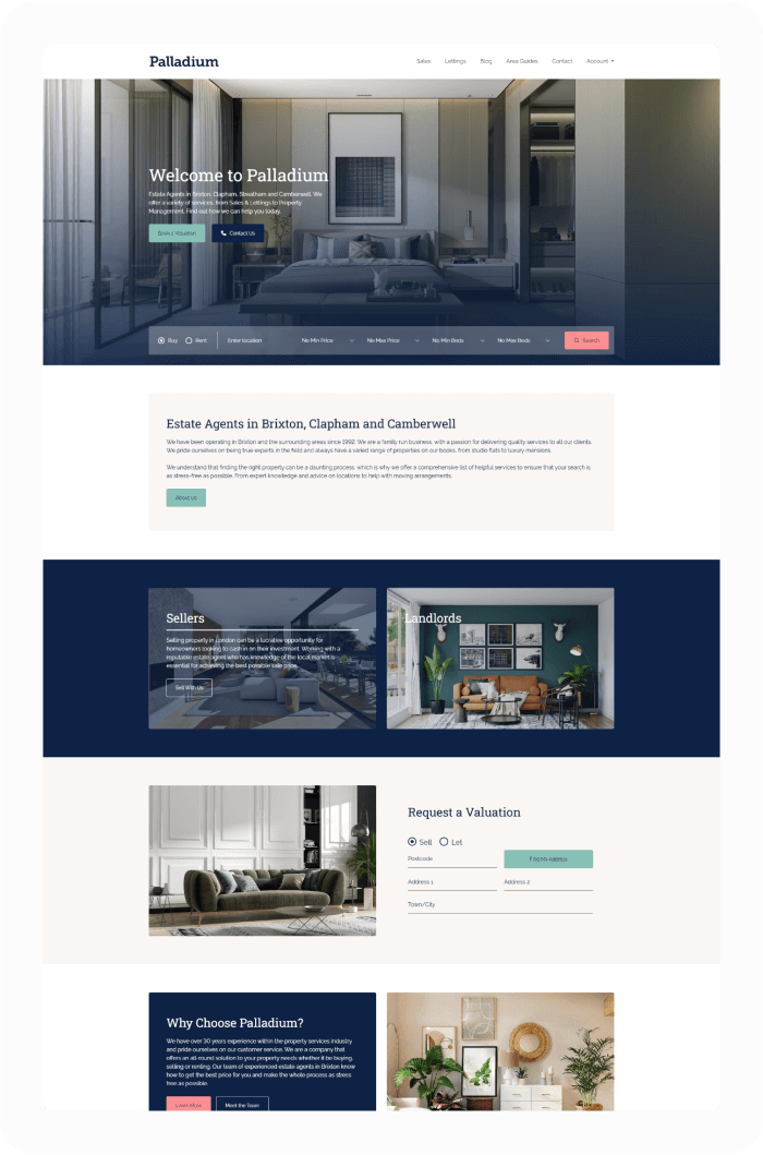 Palladium Estate Agent Website Theme