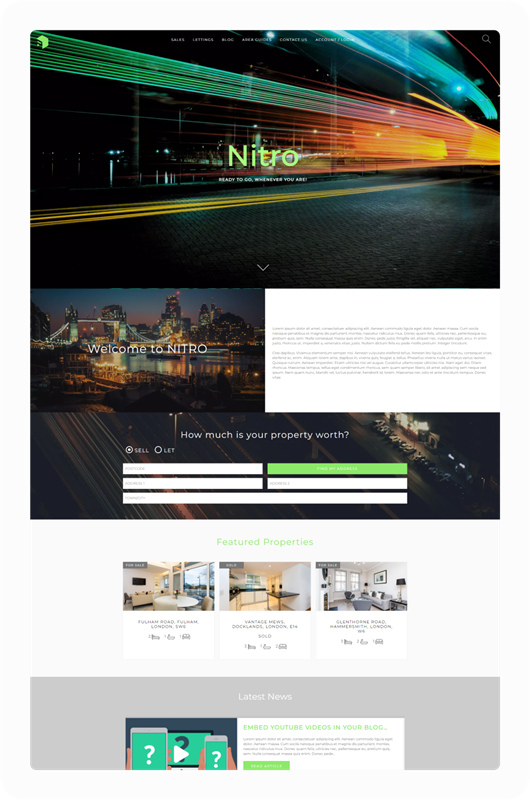 Nitro Estate Agent Website Theme