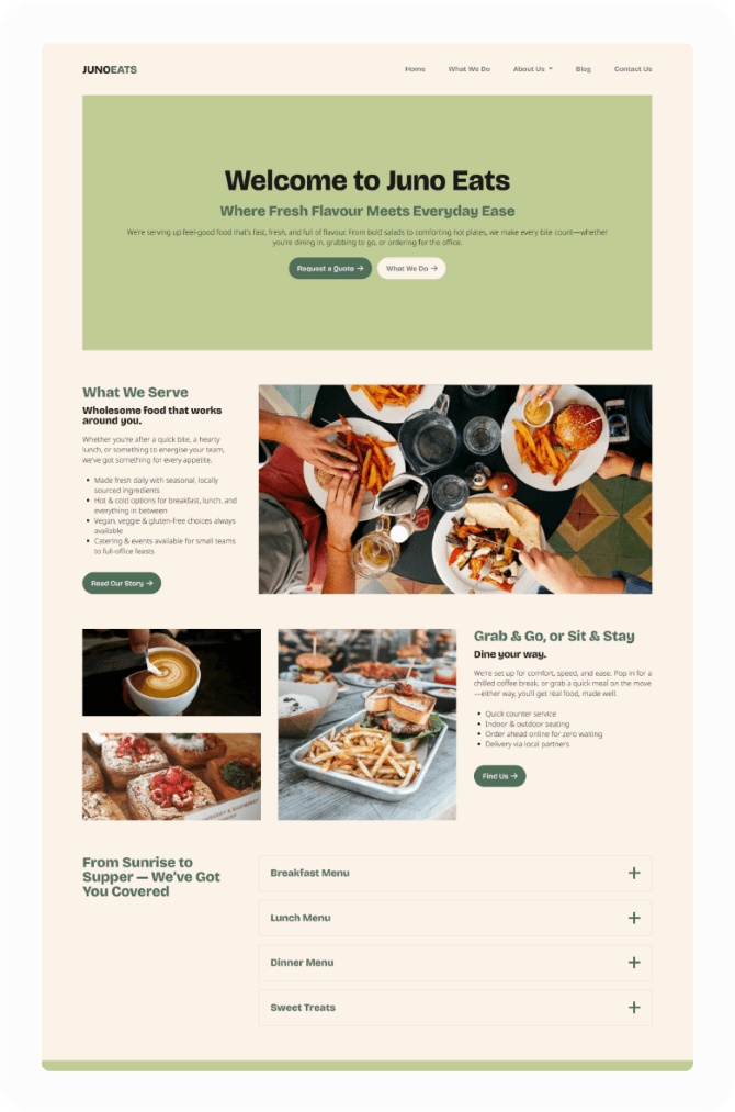Juno Small Business Website Theme - Leisure